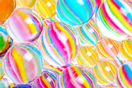 striped colored hydrogel balls, round rubber transparent balls with different color ranges