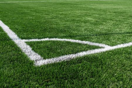 corner marking on the pitch for soccer games on artificial turf