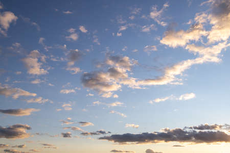 bright sky with clouds in the evening, sky background. summer morning sky