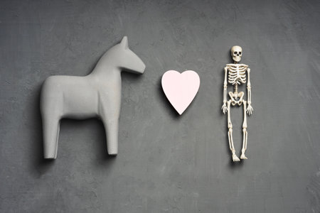 love between horse and man to death. friendship between animals and humansの写真素材