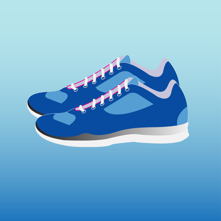 Running shoes for sport or fitness. Colorful vector illustration.のイラスト素材