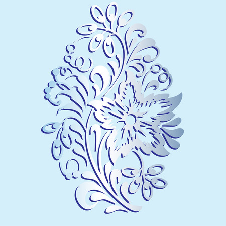 Flower design element isolated on blue background. Floral pattern. Vector illustration.のイラスト素材