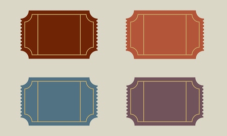 Old Ticket with Copy Space set. Vector Illustration.のイラスト素材