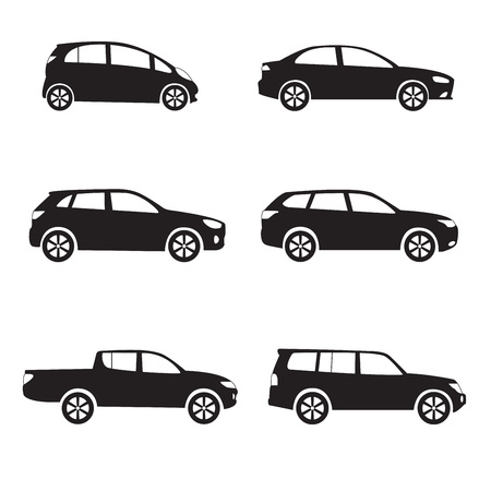 Cars icon set. Different vector car forms.のイラスト素材