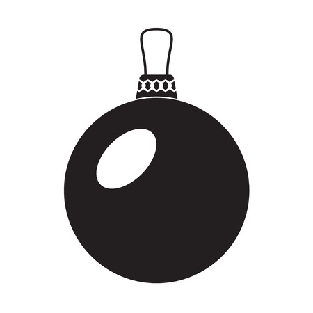 Christmas ball icon or sign isolated on white background. Vector illustration. Happy New Year and merry xmas design element.のイラスト素材