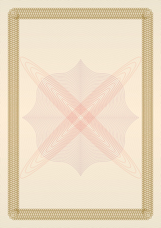 Certificate, diploma or voucher template with ornamental border. Vector illustration.のイラスト素材