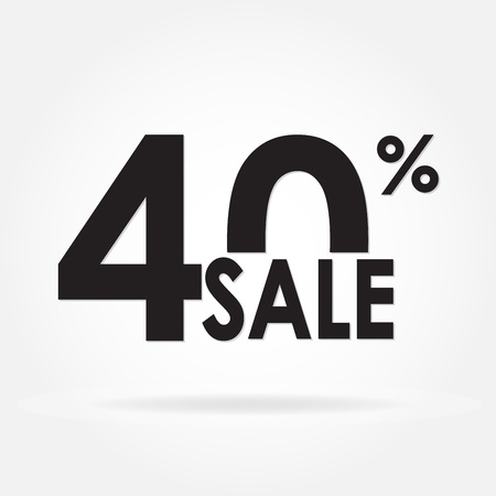 Sale 40% and discount price sign or icon. Sales design template. Shopping and low price symbol. Vector illustration.のイラスト素材