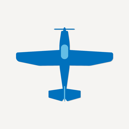 Airplane with screw. Flat icon. Vector plane.のイラスト素材