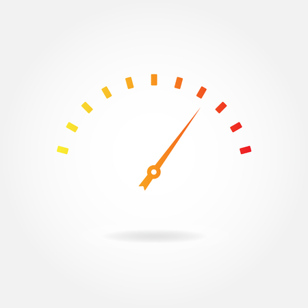 Speedometer icon or sign with arrow. Infographic gauge element. Vector illustration.のイラスト素材