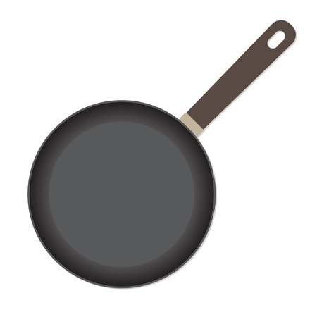 Frying pan icon or sign isolated on white background. Vector illustration.のイラスト素材