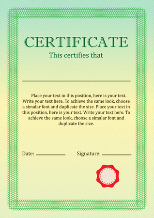 Certificate or Diploma of completion design template with border. Vector illustration of the Certificate of Achievement, coupon, award, winner certificate.のイラスト素材