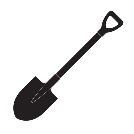 Shovel icon or sign isolated on a white background. Vector illustration.のイラスト素材
