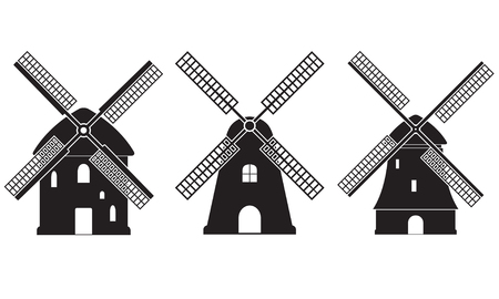 Windmill icon set isolated Vector illustration.のイラスト素材