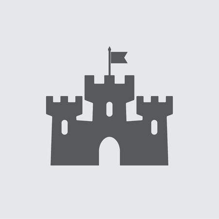 Castle with towers icon or sign. Vector illustration.のイラスト素材