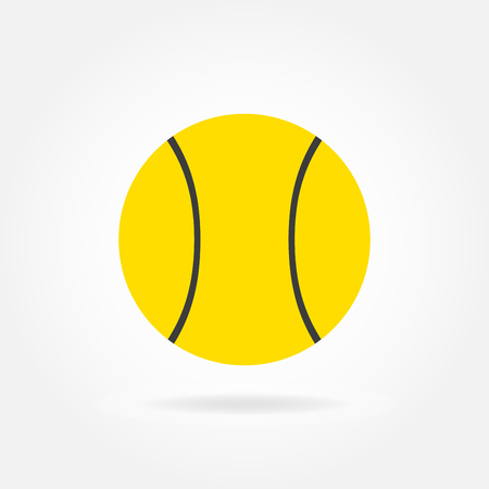 Tennis ball icon in white. Vector illustration.のイラスト素材
