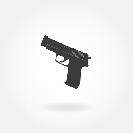 Pistol or gun icon. Black Gun illustration. Vector gun.のイラスト素材