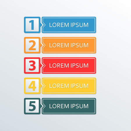 Infographic design template. 5 options or levels for business concept, workflow layout, diagram, web design, marketing and sales.のイラスト素材