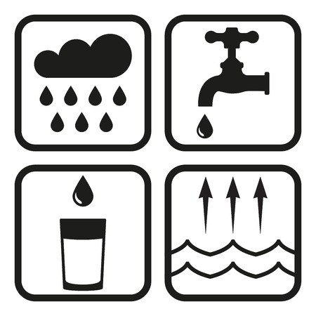 Water icon set. Vector illustration.のイラスト素材
