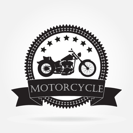 Motorcycle label. Vintage motorcycle or chopper emblem, badge, banner. Vector illustrationのイラスト素材
