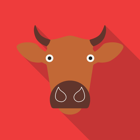 Cow or calf head icon. Farm animal symbol. Vector illustration.のイラスト素材