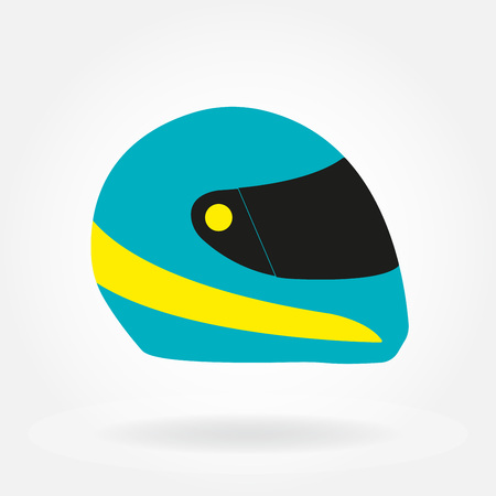 Motorcycle helmet. Racing moto helmet. Colorful vector illustration.のイラスト素材