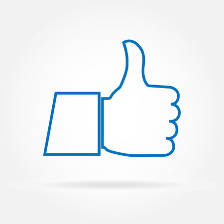 Thumb up line icon. Vector illustration of thumb up sign.のイラスト素材