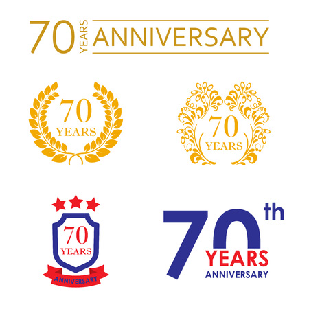 70 years anniversary icon set. Vector illustration.のイラスト素材