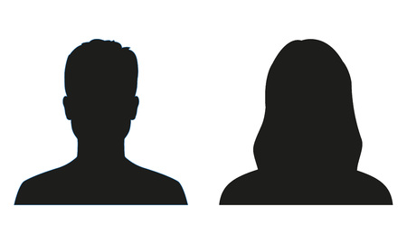Man and woman silhouette. People avatar profile or icon. Vector illustration.のイラスト素材