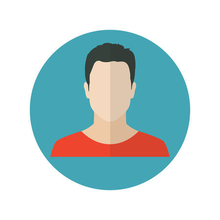 Male face icon in flat design. Man avatar profile. Vector illustration.のイラスト素材