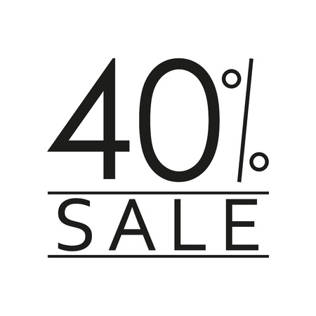 40% sale. Price off icon with 40 percent discount. Vector illustration.のイラスト素材