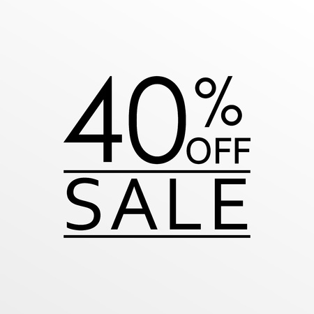 40% off. Sale and discount price icon. Sales tag design template. Vector illustration.のイラスト素材