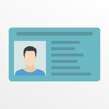 ID card or Car driver license. Vector illustration in flat style.のイラスト素材