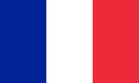 Flag of France. French national symbol with blue, white and red colors. Vector illustration.のイラスト素材