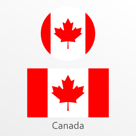 Canada flag set. Canadian national symbol. Vector illustrationのイラスト素材