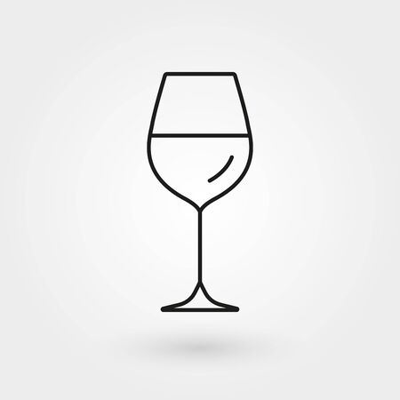Wine glass outline icon. Vector illustration.のイラスト素材