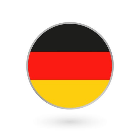Germany flag icon isolated on white background. German round badge. Vector illustration.のイラスト素材