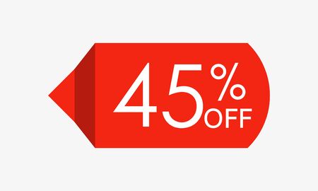 45 percent off. Sale and discount price tag, icon or sticker. Vector illustration.のイラスト素材