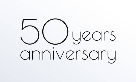 50 years anniversary icon. 50th celebrating. Design element or banner for birthday, invitation,...