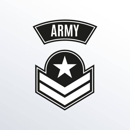 Army badge. Military patch with star. Force emblem. Vector illustration.のイラスト素材