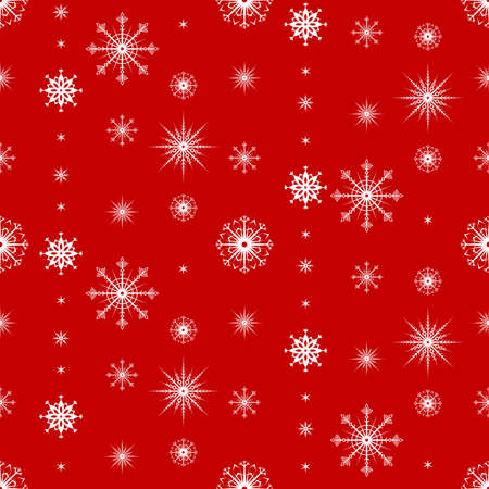 Snowflake seamless pattern. Christmas and winter background. Xmas print. Vector illustration.のイラスト素材