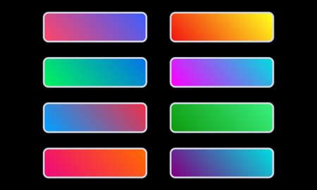 Gradient button set. Colorful call to action buttons for web interface design. Vector illustration.のイラスト素材
