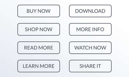 Call to action button set. Outline buttons for web design. Vector illustration.のイラスト素材
