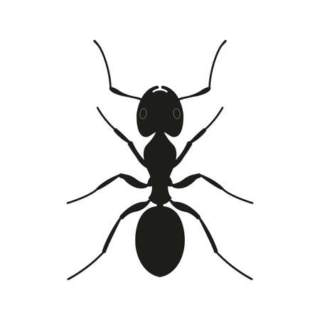 Ant icon. Black Silhouette of an ant. Insect logo. Vector illustration.のイラスト素材
