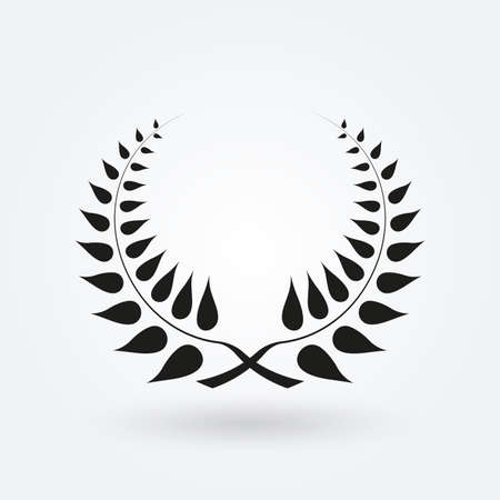 Laurel wreath icon. Award and victory symbol. Trophy and prize for winners. Vector illustration.のイラスト素材