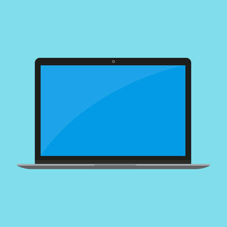 Laptop flat icon. Computer sign. Vector illustration.のイラスト素材