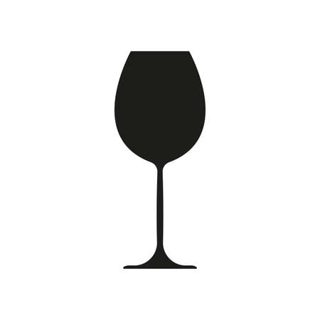 Wine glass icon. Black silhouette. Vector illustration.のイラスト素材