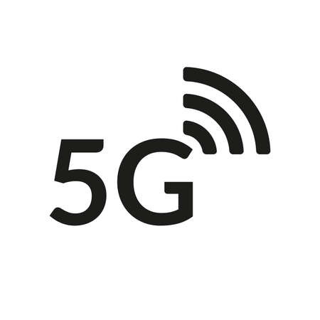5G icon. High speed wifi or wireless network logo. Mobile Internet technology symbol. Vector illustration.のイラスト素材
