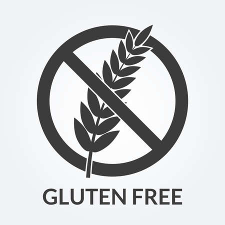 Gluten free icon. Sign with grain or wheat. Vector illustration.のイラスト素材