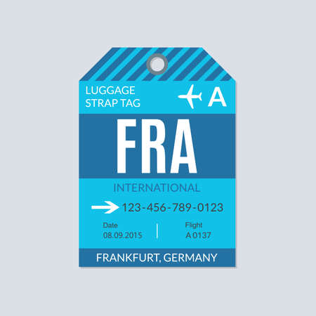 Frankfurt Luggage tag. Airport baggage ticket. Travel label. Vector illustration.のイラスト素材