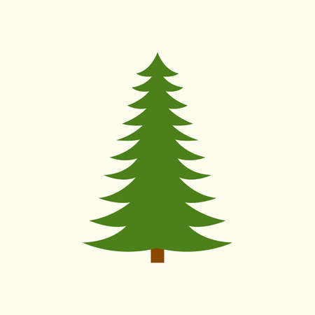Fir tree icon. Christmas tree silhouette. Vector illustration.のイラスト素材